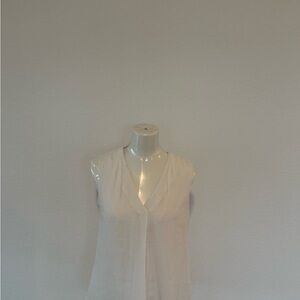 White House Black Market Cream Sleeveless Blouse